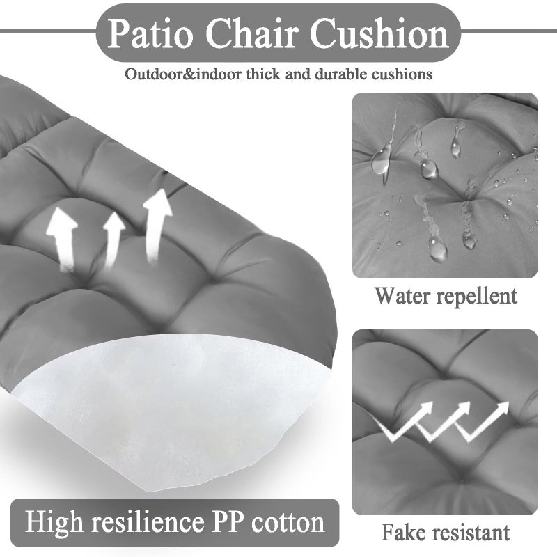 MQK Adirondack Chair Cushion, Thick Indoor/Outdoor Rocking Chair Cushion with High Elasticity PP Cotton Water-Resistant Patio Furniture Cushions High Back Seat Pads for Porch Yard Lawn Chairs 44x19x4 - Image 4