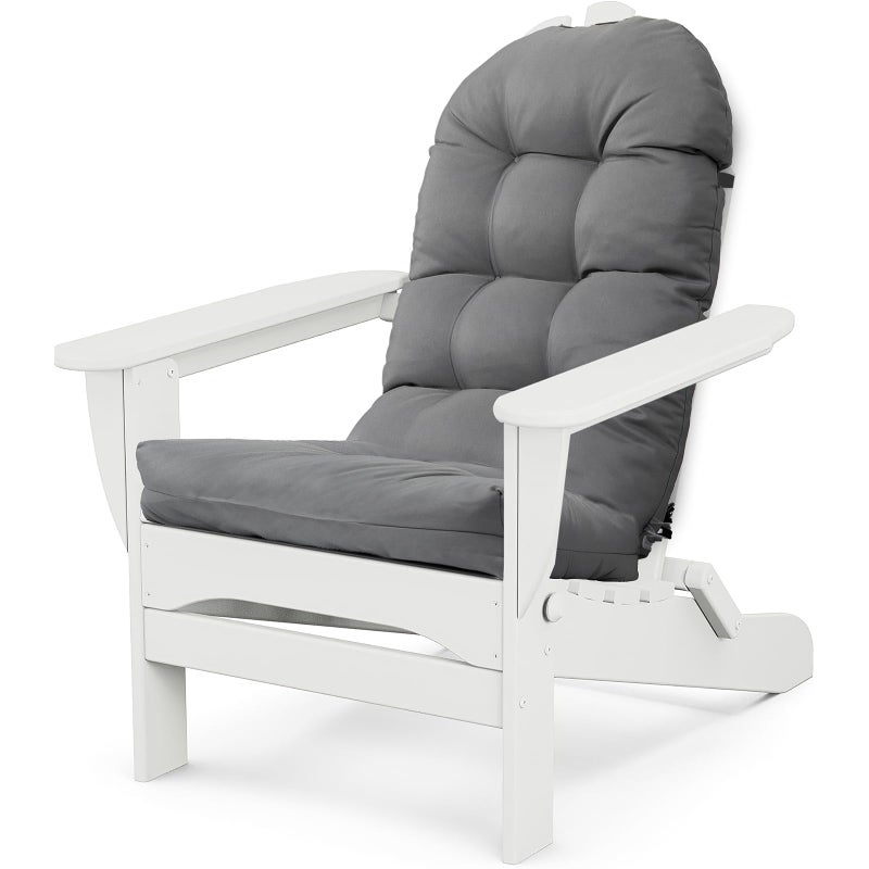 MQK Adirondack Chair Cushion, Thick Indoor/Outdoor Rocking Chair Cushion with High Elasticity PP Cotton Water-Resistant Patio Furniture Cushions High Back Seat Pads for Porch Yard Lawn Chairs 44x19x4 - Image 1