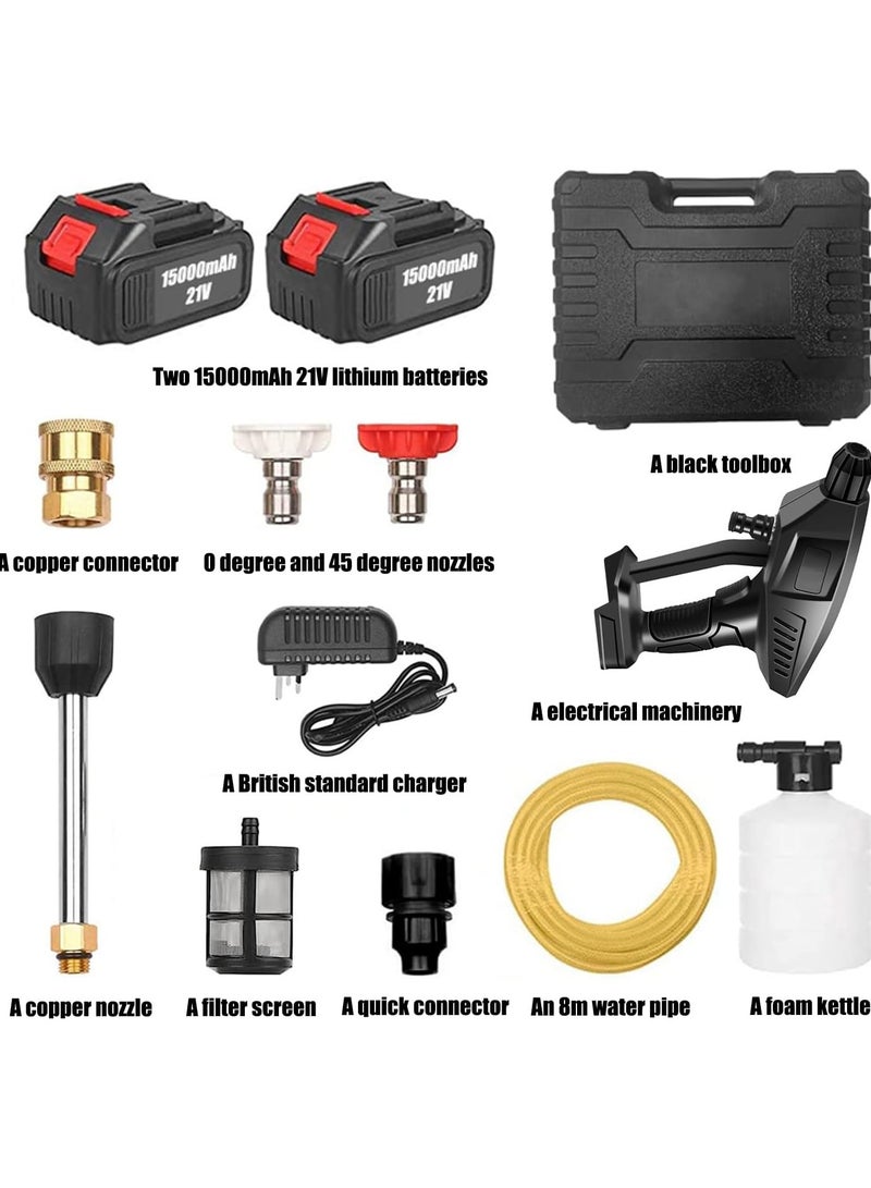 LIXES Cordless Pressure Washer - Portable and Powerful with 2 15000mAh Rechargeable Batteries and 8m Water Hose, for Car Washing and Floor Cleaning - Image 2