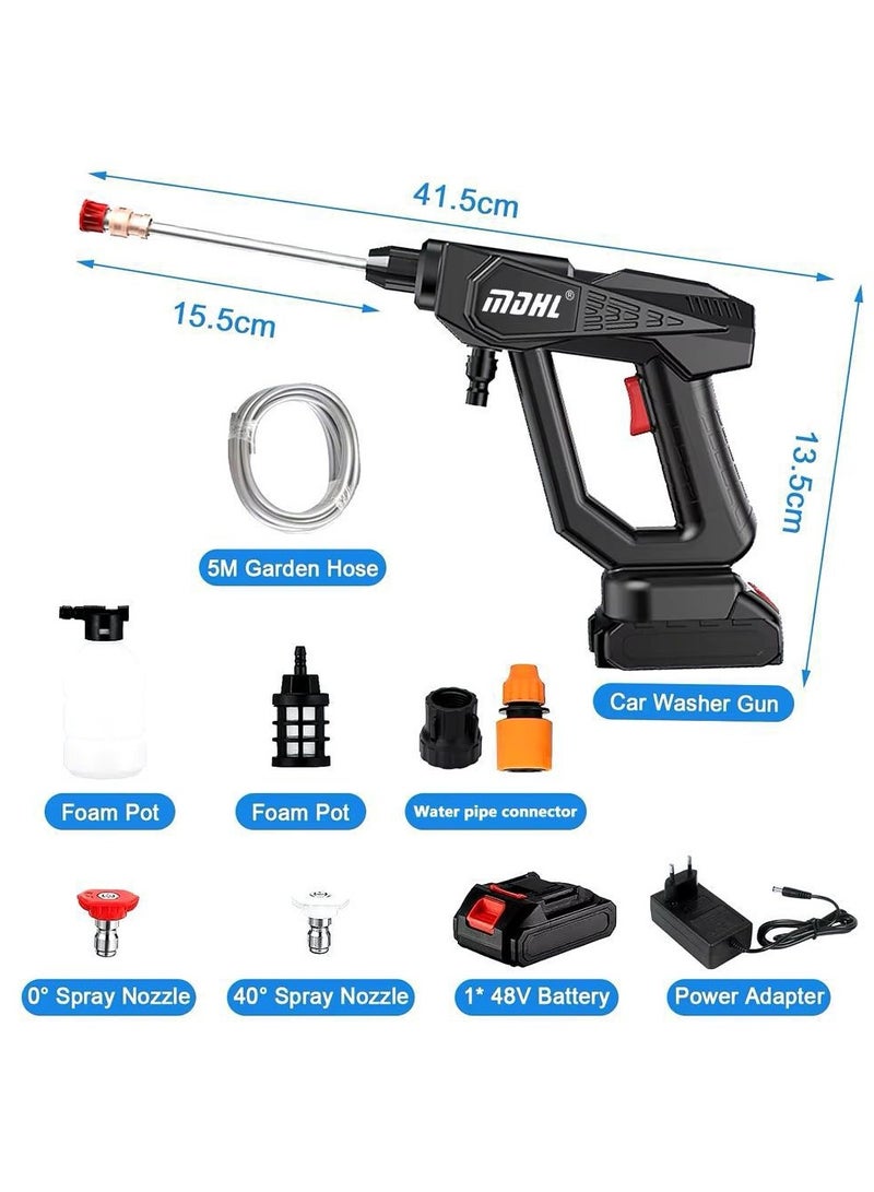 LIXES Cordless Pressure Washer - Portable and Powerful with 2 15000mAh Rechargeable Batteries and 8m Water Hose, for Car Washing and Floor Cleaning - Image 3