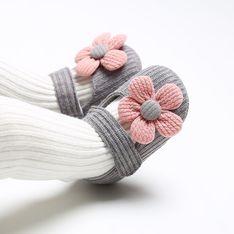 Floral Princess Baby Shoes Soft Sole pink flowers - Image 3
