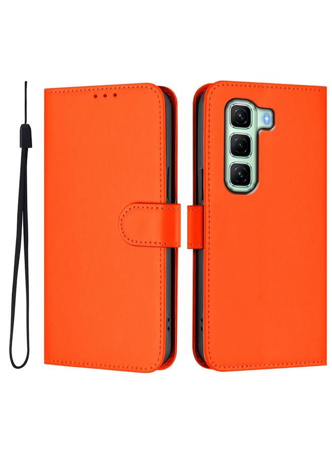 زبون جراب لهاتف Infinix Hot 50 5G مصنوع من الجلد بلون سادة مع حبل - Image 2