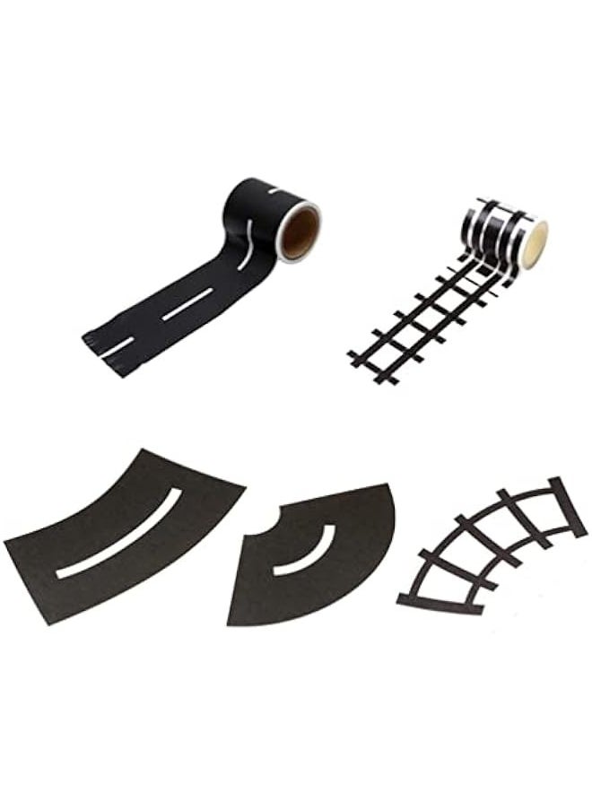 Road Car Tape Toy Straight Curve Track Sticker Rolls Traffic Signs DIY Floors and Walls Train Track Model Decals Children Education Toy  - Image 1