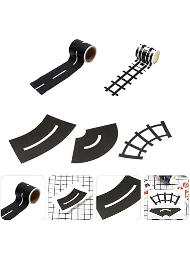 Road Car Tape Toy Straight Curve Track Sticker Rolls Traffic Signs DIY Floors and Walls Train Track Model Decals Children Education Toy  - Image 3