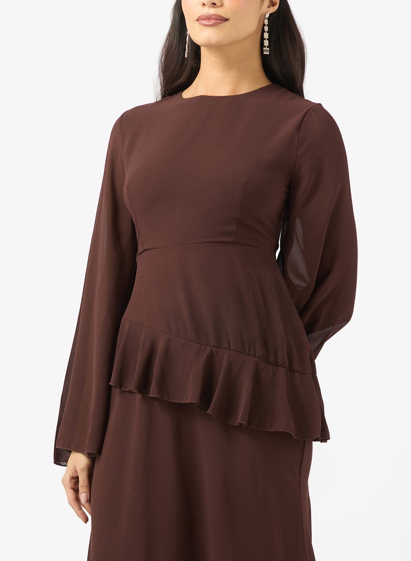 Khizana A-line Dress With Drop Waist Ruffle - Image 3