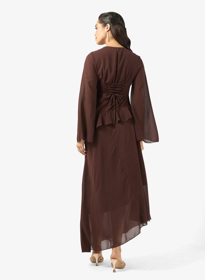 Khizana A-line Dress With Drop Waist Ruffle - Image 2