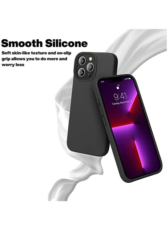 DUSALA Soft Liquid Silicon Case Compatible with iPhone 13 Pro Case,Shock-Proof Protective Case Matte Finish Cover designed for iPhone 13 Pro (2021)- Black - Image 3