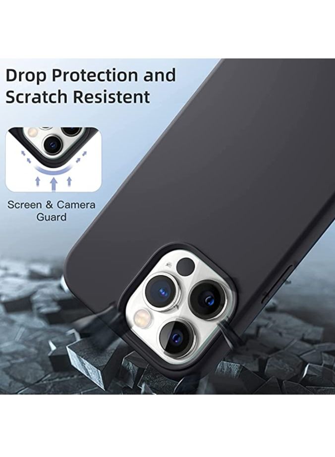 DUSALA Soft Liquid Silicon Case Compatible with iPhone 13 Pro Case,Shock-Proof Protective Case Matte Finish Cover designed for iPhone 13 Pro (2021)- Black - Image 2