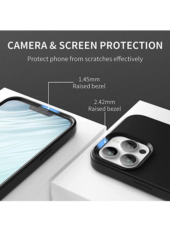 DUSALA Soft Liquid Silicon Case Compatible with iPhone 13 Pro Case,Shock-Proof Protective Case Matte Finish Cover designed for iPhone 13 Pro (2021)- Black - Image 5