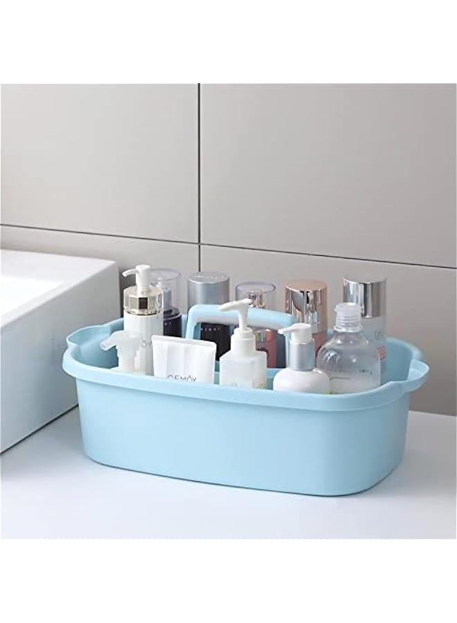 MIXDE Large Cleaning Supplies Caddy Portable Shower Basket Supply Organizer with Handle Plastic Bucket Tool Storage for Bathroom, Bedroom, Kitchen, College Dorm, Garden, Blue 2 Pack - Image 2