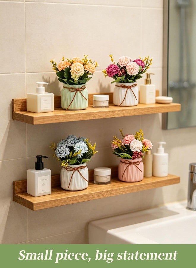 BLOSMON Fake Flowers in Vase for Centerpieces: 4 PCS 5.9 Inch Small Artificial Hydrangea with Vase Table Decor - Faux Floral Arrangements Desk Home Party Bathroom Office Decorations - Image 5