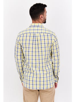 Pepe Jeans Men Regular Fit Plaid Long Sleeve Casual Shirt, Yellow Combo  - Image 3