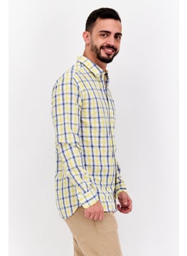 Pepe Jeans Men Regular Fit Plaid Long Sleeve Casual Shirt, Yellow Combo  - Image 2