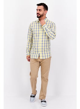 Pepe Jeans Men Regular Fit Plaid Long Sleeve Casual Shirt, Yellow Combo  - Image 4