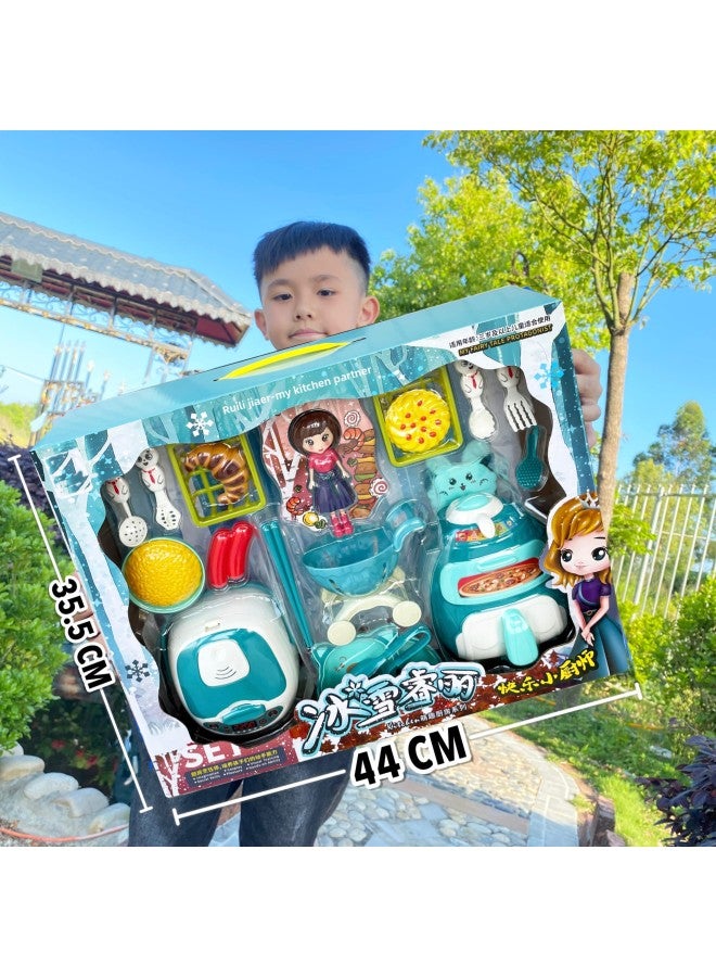 Children And Girls Toys Tableware Small Appliances Simulation Kitchen Suit Gift Box Play Toys Institutional Gifts-Color:811-364 Meng Fun Duck Kitchen 【Medium Gift Box】】 - Image 4