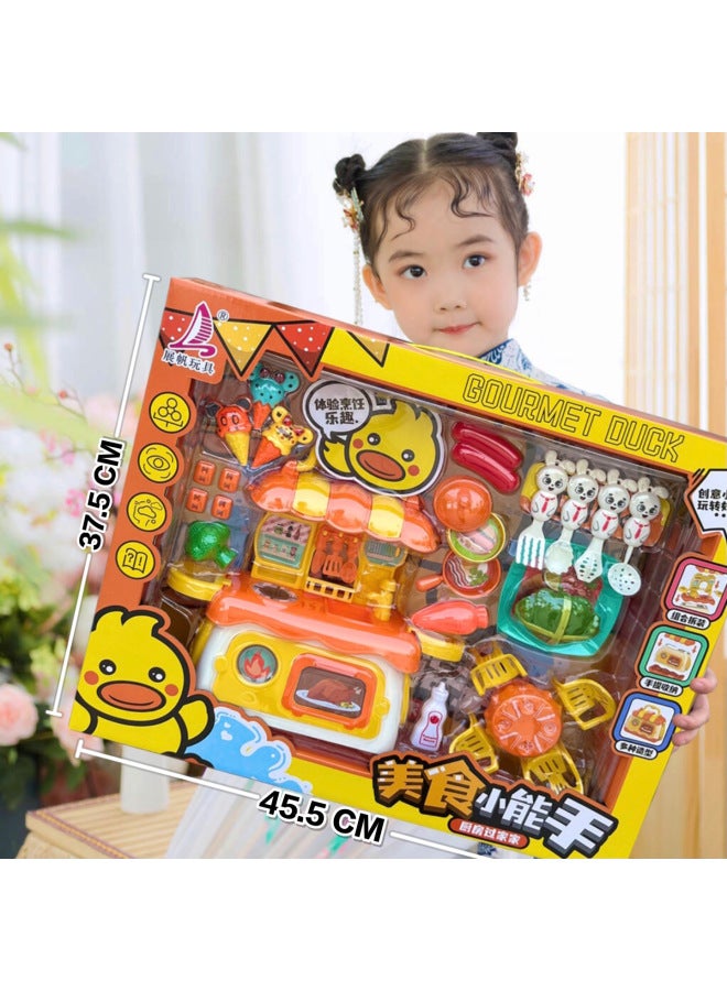 Children And Girls Toys Tableware Small Appliances Simulation Kitchen Suit Gift Box Play Toys Institutional Gifts-Color:811-364 Meng Fun Duck Kitchen 【Medium Gift Box】】 - Image 5