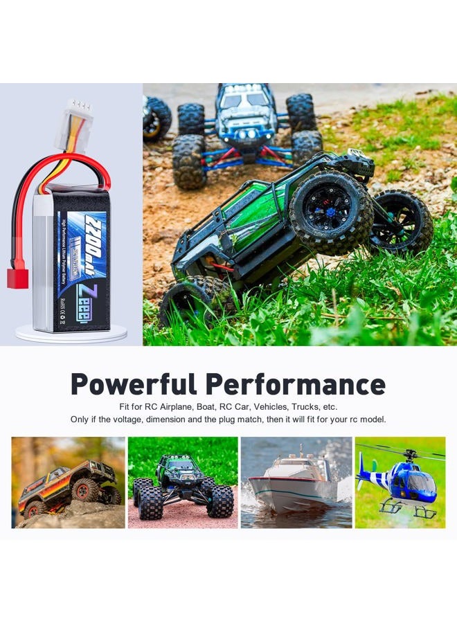 Zeee 3S Lipo Battery 2200mAh 11.1V 50C Shorty Pack Battery with Deans Plug for RC Car Truck Vehicles RC Boat RC Drone Airplane Quadcopter Helicopter FPV RC Hobby Models (2 Pack) - Image 5