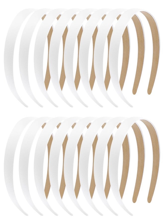 Semato White Headbands for Women and Girls 1 Inch Non-Slip Hair Bands Dseign DIY Craft Hair Accessories (White) - Image 1