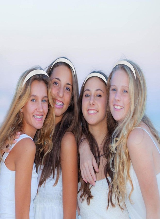 Semato White Headbands for Women and Girls 1 Inch Non-Slip Hair Bands Dseign DIY Craft Hair Accessories (White) - Image 5