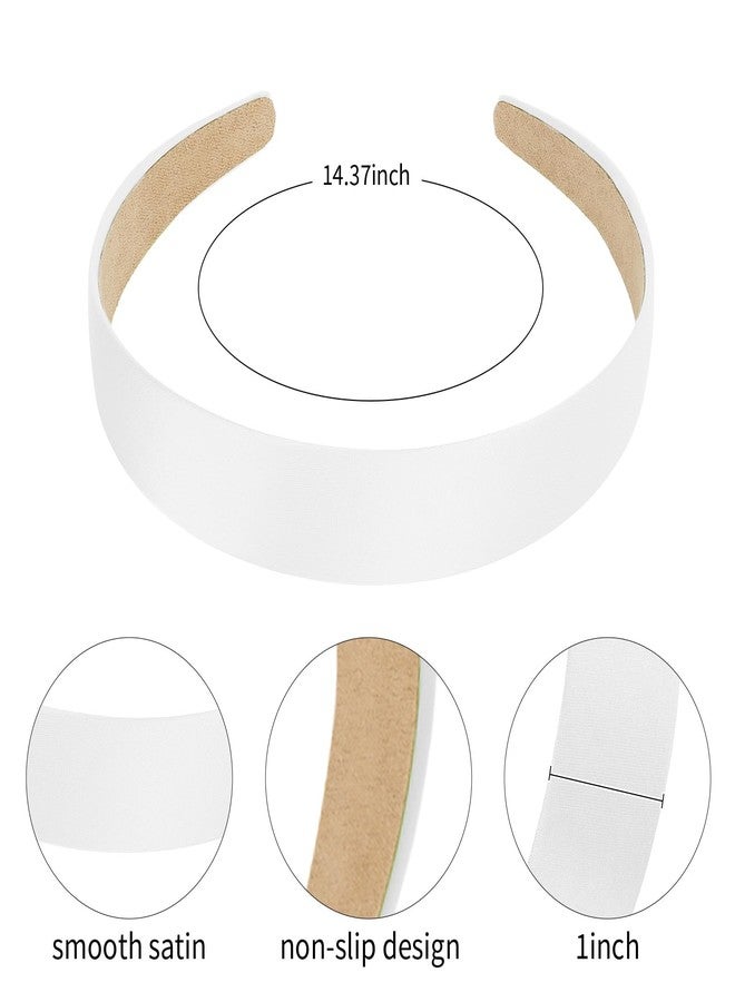 Semato White Headbands for Women and Girls 1 Inch Non-Slip Hair Bands Dseign DIY Craft Hair Accessories (White) - Image 2