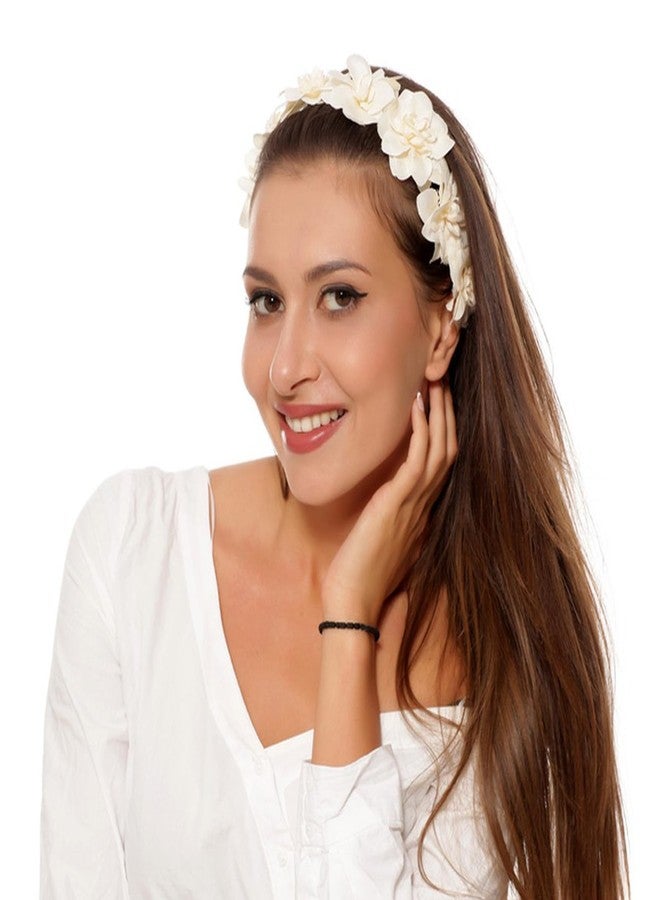 Semato White Headbands for Women and Girls 1 Inch Non-Slip Hair Bands Dseign DIY Craft Hair Accessories (White) - Image 4