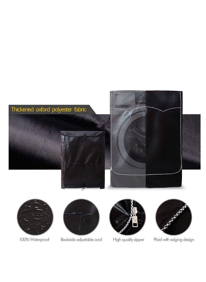 Washer Cover Dryer Washine Machine Waterproof and Dustproof Thickening Front-Loading Coating Oxford Cloth Full-automatic Roller Washing Sun-resistant Dust  - Image 4