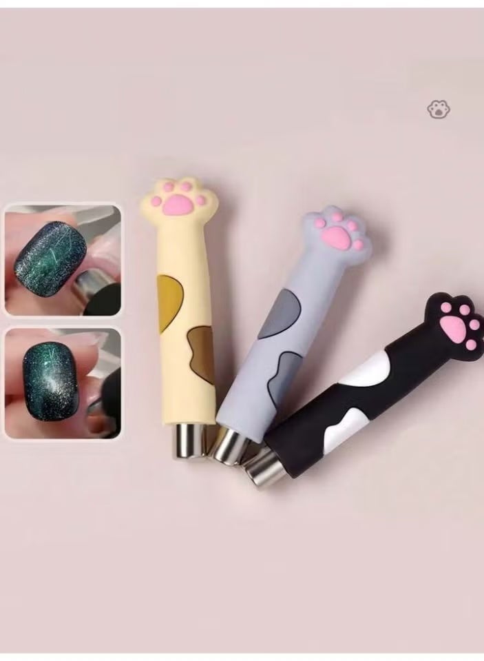 Double-ended magnetic tool for creating cat-eye designs on liquid cat-eye gel nail polish. - Image 2
