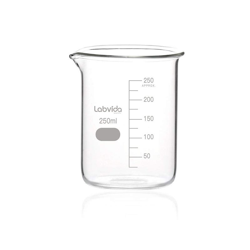 Labvida Upgrated 6 Size Low Form Glass Beaker Set, 25ml 50ml 100ml 250ml 500ml 1000ml, 3.3 Boro Glass beakers with Printed Graduation, LVA019 - Image 4