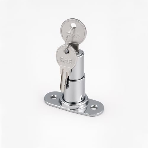 RAB Sliding Door Center Lock, Sliding Push Lock, for Furniture, Cabinet, Wardrobe (Code:- Centre Push, Size- 32mm, with 2 Keys, Pack of 4 PCS) - Image 2