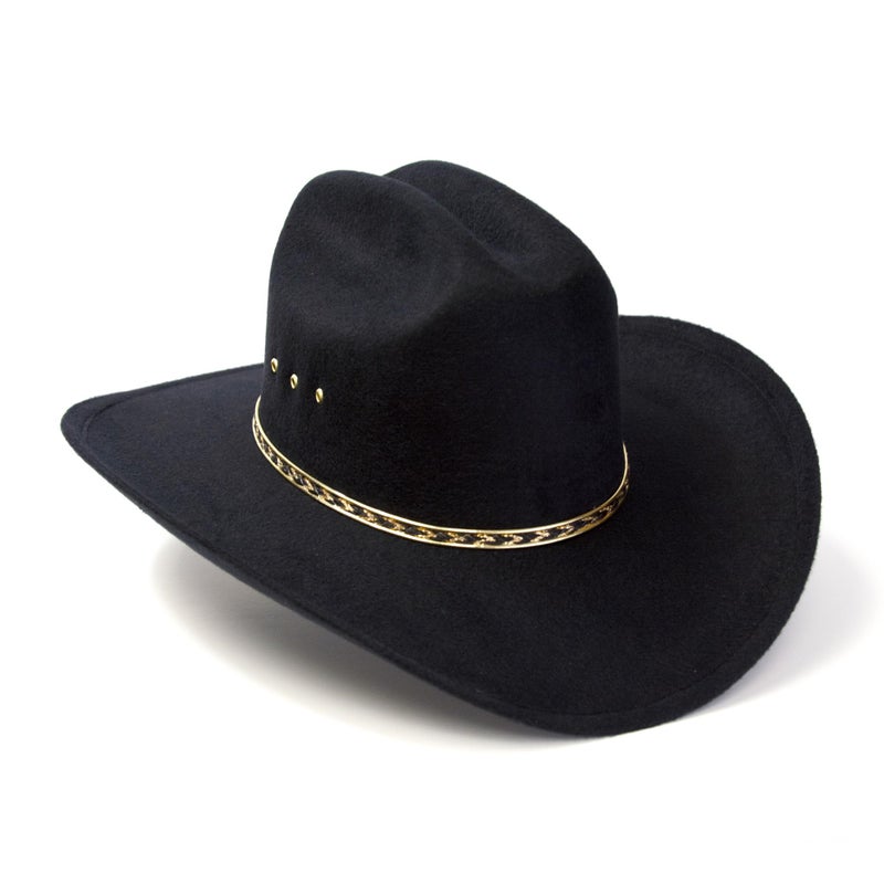 Western Express Felt Finish Cowboy Hat - Cattleman Style with Gold Hat Band | Cowboy & Cowgirl Hats for Men and Women - Image 2