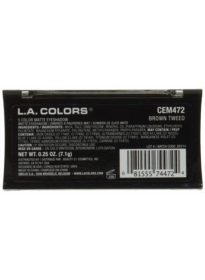 L.A. Colors ظلال عيون غير لامعة بـ 5 ألوان، قماش بني، 0.25 أونصة بودرة - Image 3