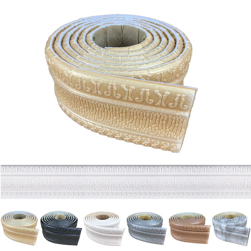 YLL YLL Crown Molding Peel and Stick 3D Wall Edging Foam Baseboard Flexible Moulding Trim Self Adhesive Wallpaper Border Mirror Border Wall Lines Gold 1PCS89