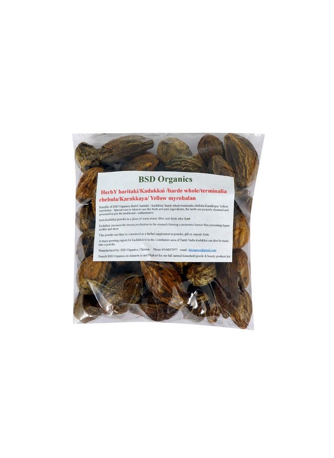 BSD Organics BSD Organics HerbY haritaki/Ink Nut/Kadukkai/harde whole/terminalia chebula/Karakkaya/Yellow myrobalan- 50g 