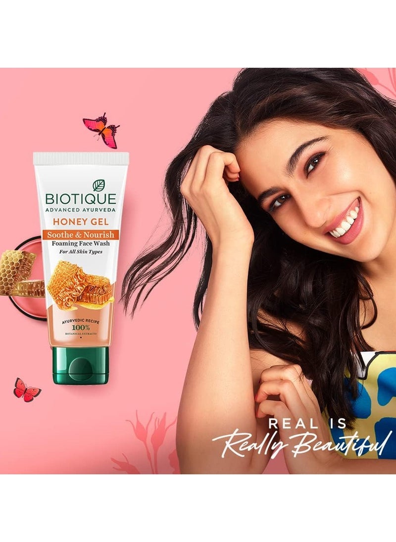 Biotique Biotique Honey Gel Soothe Nourish Foaming Face Cleanser  120ml  - Image 2