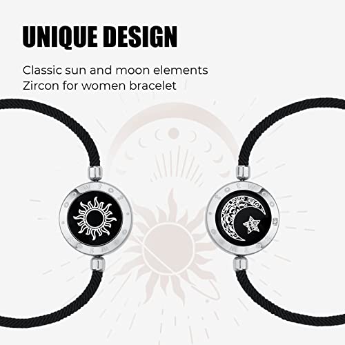 TOTWOO Long Distance Touch Bracelets for Couples, Vibration & Light up for Love Couples Bracelets | Long Distance Relationship Gifts for Girlfriend Bluetooth Pairing Jewelry - Image 4