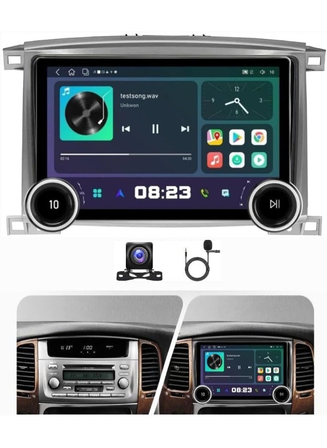Vierex Android Car Stereo Screen For Toyota Land Cruiser 100 GX LC100 Lexus LX470 2002-2007 With Apple Carplay Android Auto Wireless WiFi AHD Camera Included Fast Interface 4G Bluetooth (4+64GB Diamond 2K)  - Image 1