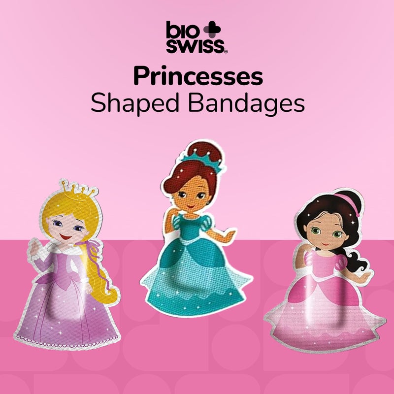 BioSwiss Kids Bandages, Princess Shaped Self Adhesive Bandage Set, Latex Free, Sterile Wound Care, 50 Count - Image 3