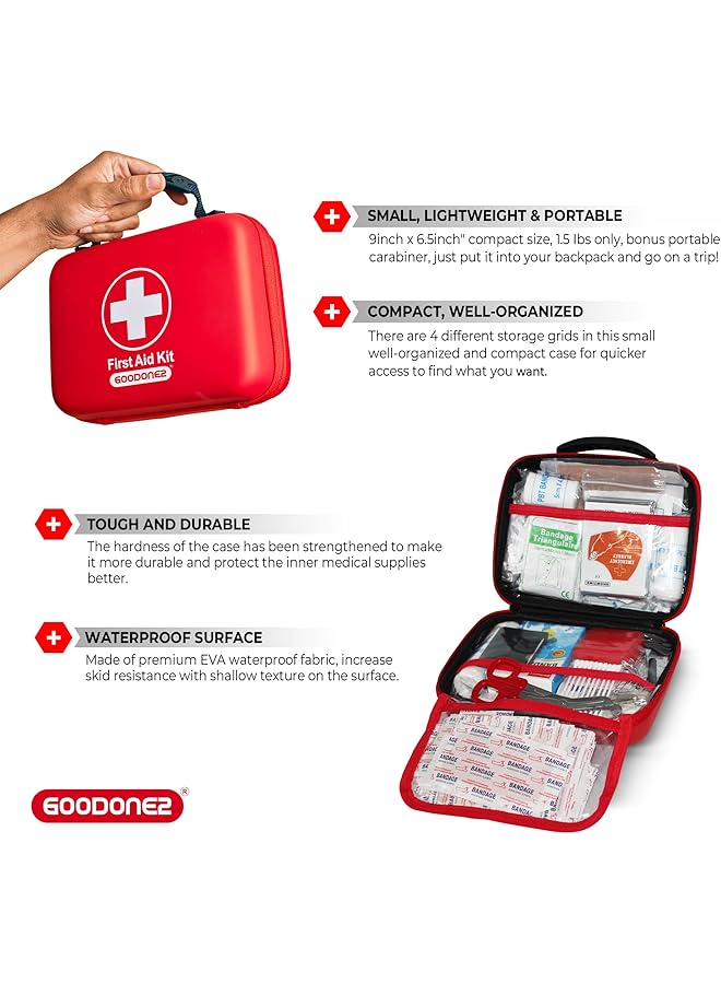 GOODONE2 350 Pcs First Aid Kit Clean Treat Protect Minor Cuts Scrapes. Home Office Car School Business Travel Emergency Kit Survival Hunting Outdoor Camping & Sports (350 Pcs) - Image 4