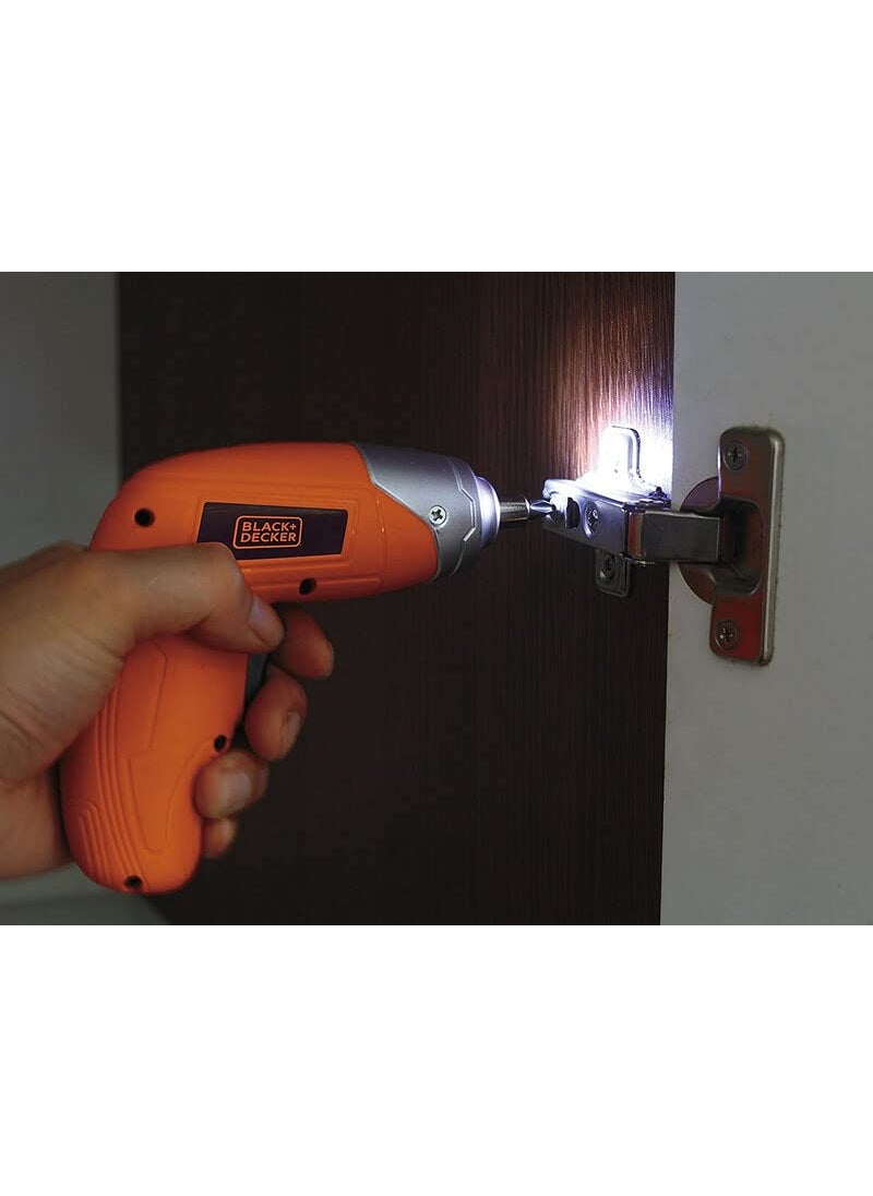 BLACK+DECKER BLACKDECKER KC3610 36V 200RPM Cordless Screwdriver Set NiCd NickelCadmium with LED Worklight 10pieces Screw Bits Set Adjustable Torque for Home DIY Use 1 Year Warranty ORANGE BLACK  - Image 5
