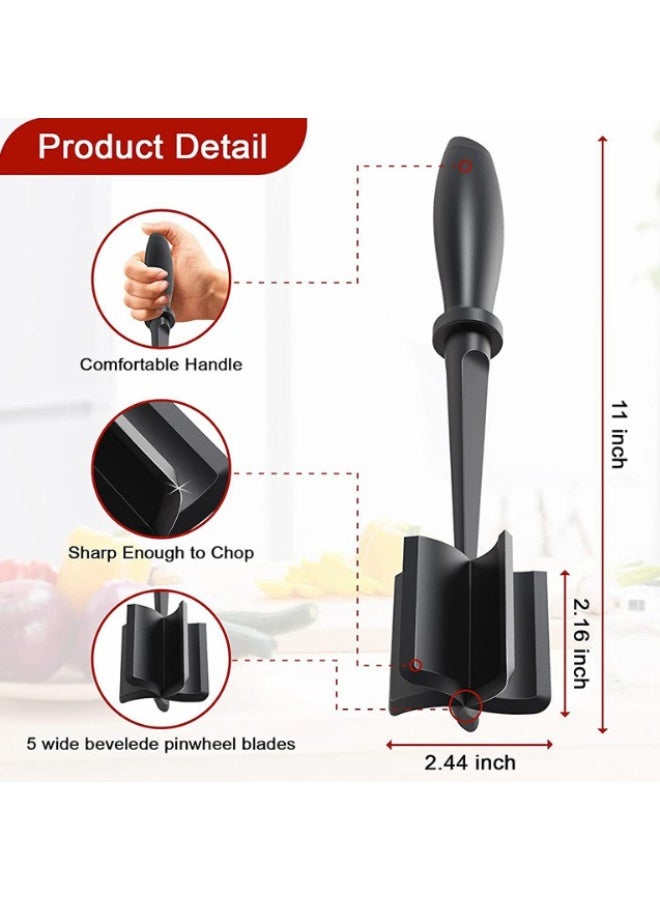 5-Blade Cyclone ABS Meat Chopper | Handheld 3-in-1 Food Processor | For Mincing/Chopping/Mixing | Non-Slip Ergonomic Handle | 5-Blade 3D Cutting System | Easy To Disassemble & Clean | Perfect For Dumpling Filling/Baby Food/Salads | Essential Kitchen Helper
