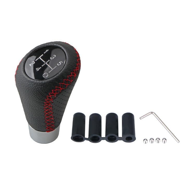 YOURKARTS.COM Car Gear Shift Knob Cover– 5 Speed Manual Transmission Head, Premium Black Leather Gear Shifting Stick Shifter Lever Handle with Installation Kit | Stylish Grip Upgrade car Accessories - Image 5