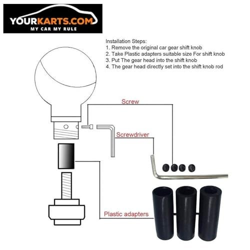 YOURKARTS.COM Car Gear Shift Knob Cover– 5 Speed Manual Transmission Head, Premium Black Leather Gear Shifting Stick Shifter Lever Handle with Installation Kit | Stylish Grip Upgrade car Accessories - Image 3