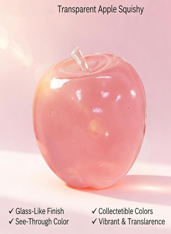 hehred Apple Squishy, Slow Rising Coconut Oil Squishy Ball, Stress Relief Coconut Oil Squeeze Stress Ball, Soft Fidget Toy for Stress Anxiety Relief, Gift for Birthday Party Favors (Pink + Green) - Image 5