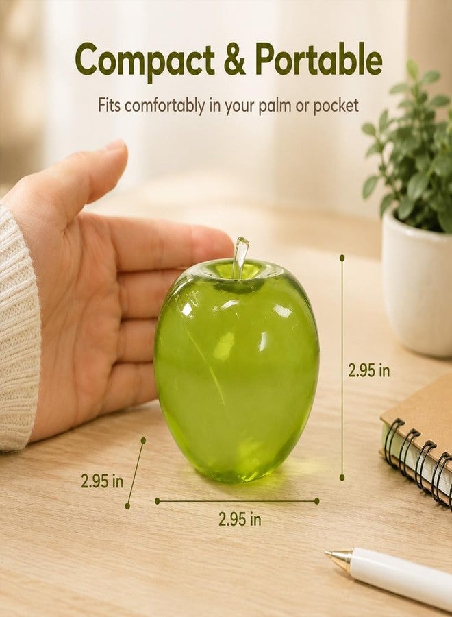 hehred Apple Squishy, Slow Rising Coconut Oil Squishy Ball, Stress Relief Coconut Oil Squeeze Stress Ball, Soft Fidget Toy for Stress Anxiety Relief, Gift for Birthday Party Favors (Pink + Green) - Image 2