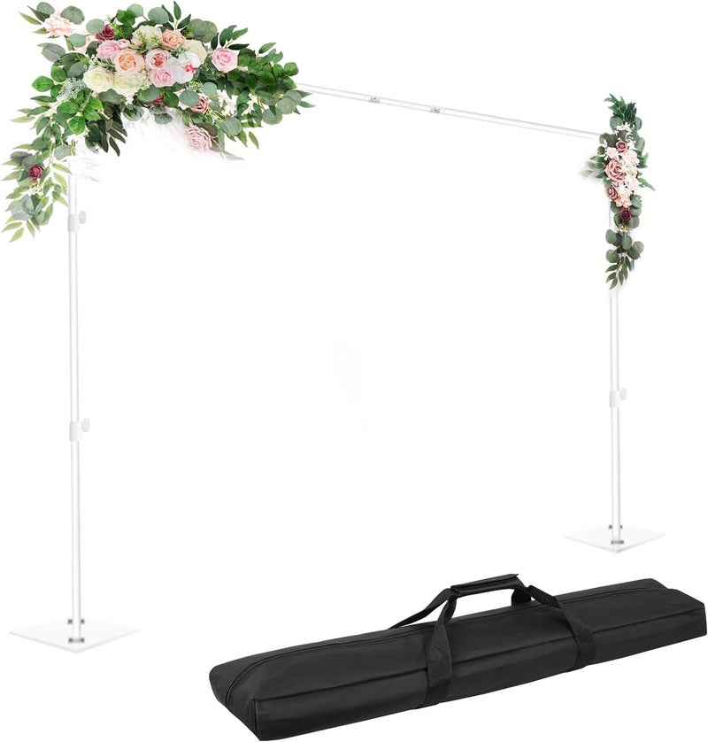 EMART Heavy Duty Background Stand, 8.5x10ft/2.6x3m Adjustable Backdrop Support System Kit with Steel Base for Photography, Photo Video Studio, Birthday Parties Wedding Decoration -White - Image 1