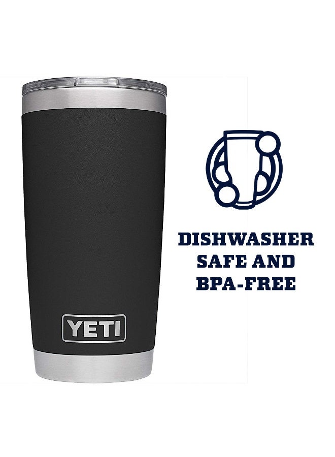 YETI Rambler 20 oz Tumbler Stainless Steel Vacuum Insulated with MagSlider Lid Black - Image 4