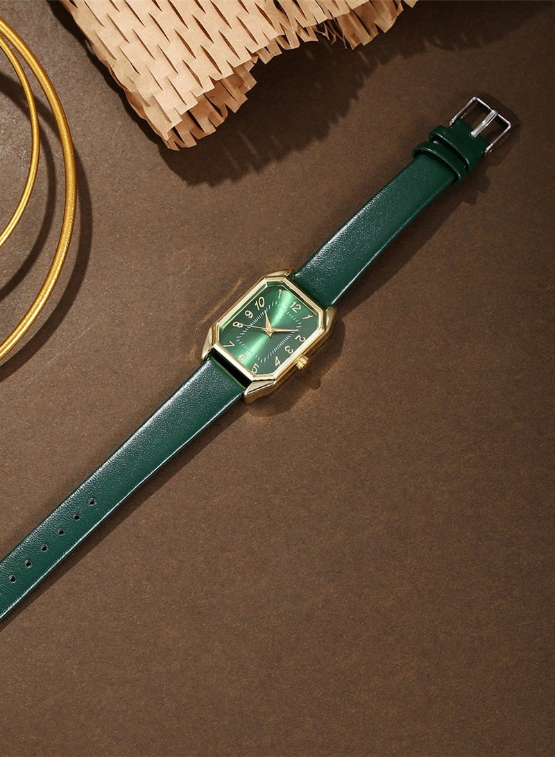 Ladies Watch Fashionable Women Quartz Diamond Wristwatch Classic Simple Watches Business Decoration Bangle Bracelet Necklace Ring Earring Girl Gift Set - Image 3