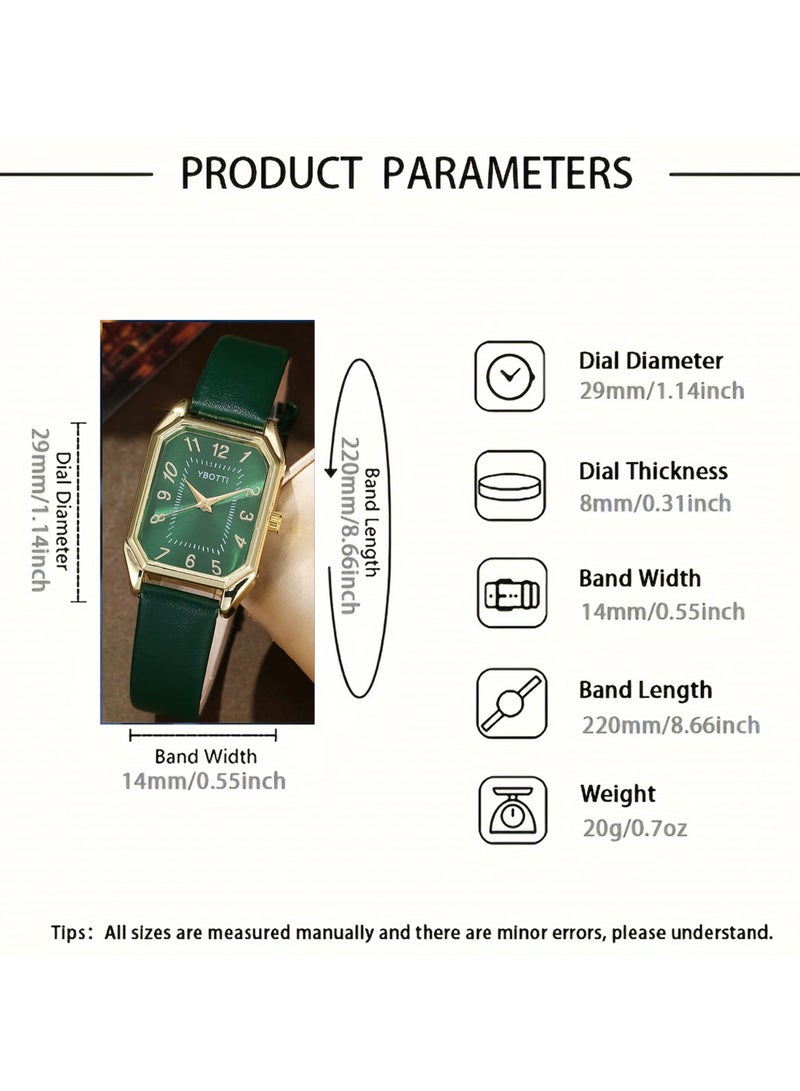 Ladies Watch Fashionable Women Quartz Diamond Wristwatch Classic Simple Watches Business Decoration Bangle Bracelet Necklace Ring Earring Girl Gift Set - Image 4