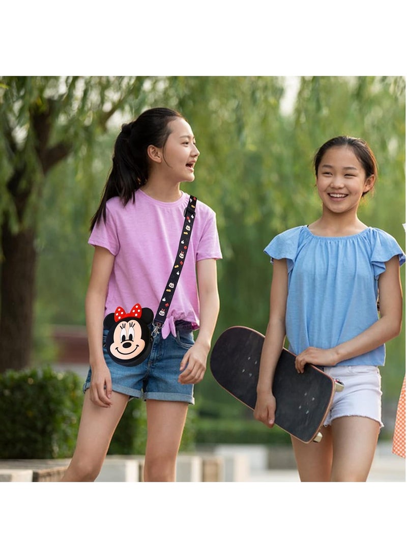 JSDUN Minnie Mouse Shoulder Bag for Kids Cute Cartoon Silicone Mini Kids Purse, Cartoon Minnie Shoulder Bag with Adjustable Strap Length for Kids Gifts Birthday Gifts  - Image 5