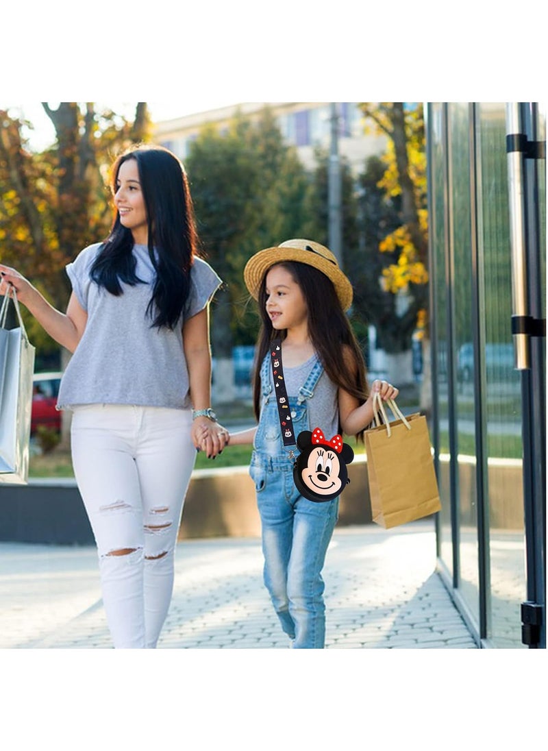 JSDUN Minnie Mouse Shoulder Bag for Kids Cute Cartoon Silicone Mini Kids Purse, Cartoon Minnie Shoulder Bag with Adjustable Strap Length for Kids Gifts Birthday Gifts  - Image 3